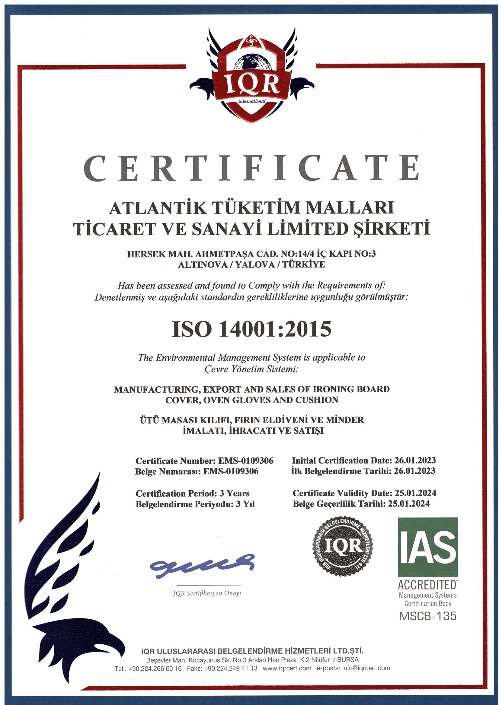 ISO 14001 Environmental Management Certification - DOSE by Atlantik